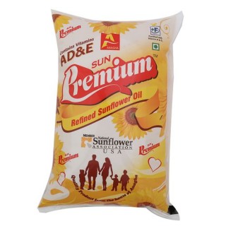 Sun Premium Refined Sunflower Oil Pouch(1L, Pack of 10)