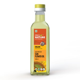 Pro Nature Organic Cold Pressed Sunflower Oil Glass Bottle(1L)