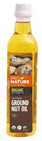 Pro Nature Organic Cold Pressed Groundnut Oil Glass Bottle(1L)