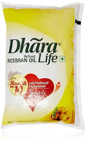 Dhara Life Refined Ricebran Oil Pouch(1L)