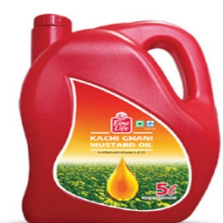 Fine Life Kachi Ghani Mustard Oil Plastic Jar(5L)