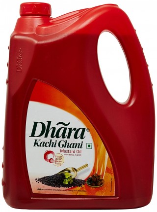 Dhara Kachi Ghani Mustard Oil Plastic Jar(5L)