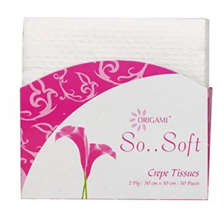 origami So Soft 2 Ply Crepe Tissues,30*30 cm (50pc,pack of 4)