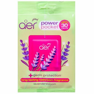 Godrej Aer Power Pocket - Long Lasting Bathroom Fragrance, Lavender Bloom (10g)