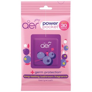 Godrej Aer Power Pocket - Long Lasting Bathroom Fragrance, Berry Rush (10g)