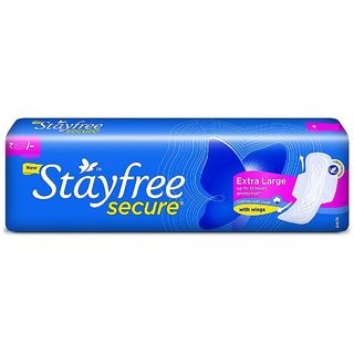 Stayfree Secure Dry XL Cottony Sanitary Pads With Wings