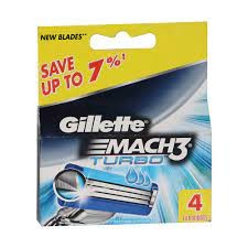 Gillette Mach 3 Turbo Razor Blade Cartridges(4pc)