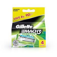 Gillette Mach 3 Sensitive Razor Blade Cartridges(4pc)