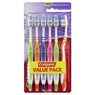 Colgate Zigzag Medium Toothbrush (1pc, Pack of 6)