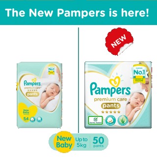 Pampers Premium Care Pants Small - 4 To 12kg (54pc)