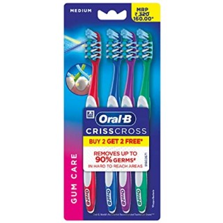 Oral B Prohealth Gumcare Criss Cross Medium Toothbrush (1pc X 4)