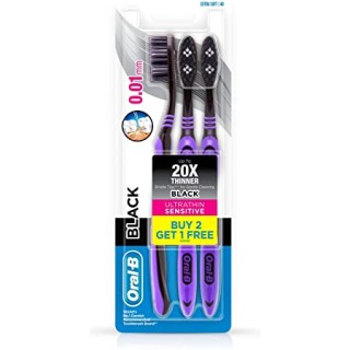 Oral B Black Ultra Thin Extra Soft Toothbrush (1pc X 3)