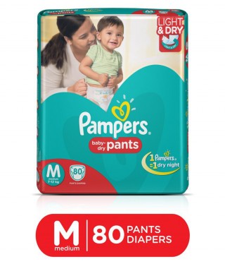 Pampers Baby Dry Pants Medium  - 7 To 12kg (80pc)