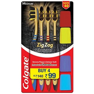 Colgate Zig Zag Charcoal Toothbrush (4pc)