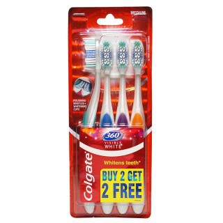 Colgate 360 Visible White Medium Toothbrush (2pc X 2)