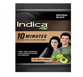 Indica 10 Minutes Powdered Hair Colour Natural Black(5g x 8)