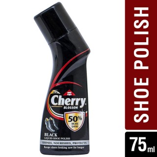 Cherry Blossom Black Liquid Shoe Polish (75ml)
