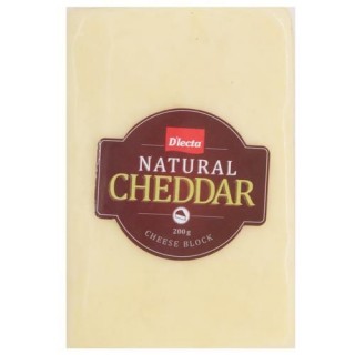 Dlecta Natural Cheddar Cheese Block Pouch(200g)