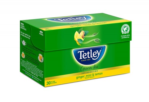 Tetley Green Tea Invigorating Ginger Mint & Lemon Tea Bags