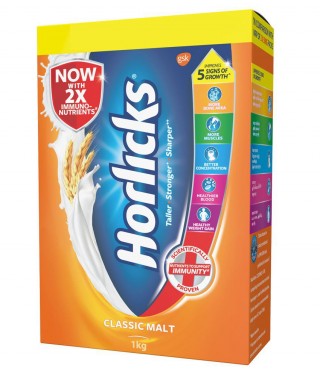Horlicks Classic Malt Health Drink Mix Carton 