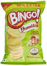 Bingo Yumitos Cream & Onion Potato Chips (100g)
