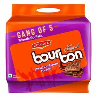 Britannia Bourbon Sandwich Creme Biscuits(60g, Pack of 5)